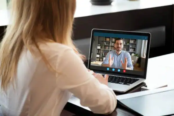 image of woman attending online mediation Havering speak to our team today!